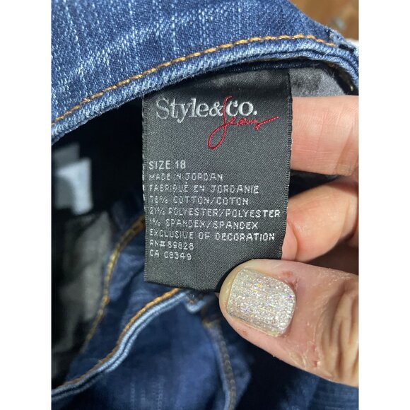 Style & Co. Womens Boot Cut Jeans Size 18 Blue Denim Cotton/Polyester/Spandex - Picture 6 of 9